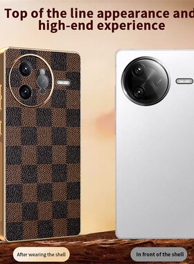 适用红米Trubo4 pro +格子电镀金边豹纹皮纹K90 80 70 60 50S高品质Note15 14 13 12 11E老花A5 3X防摔手机壳