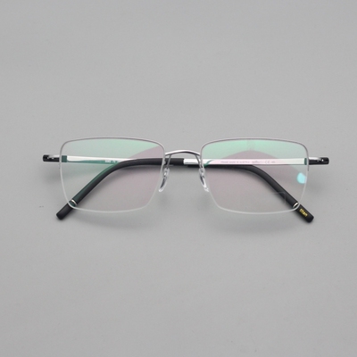 超轻纯钛男士商务休闲半框眼镜框