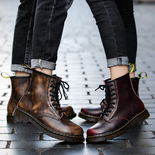 酒红擦色马丁靴价格 酒红擦色马丁靴图片 星期三