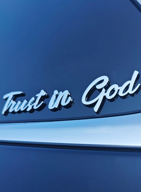 Trust in god金属车贴相信上帝英文个性化尾标装饰贴纸创意信仰贴