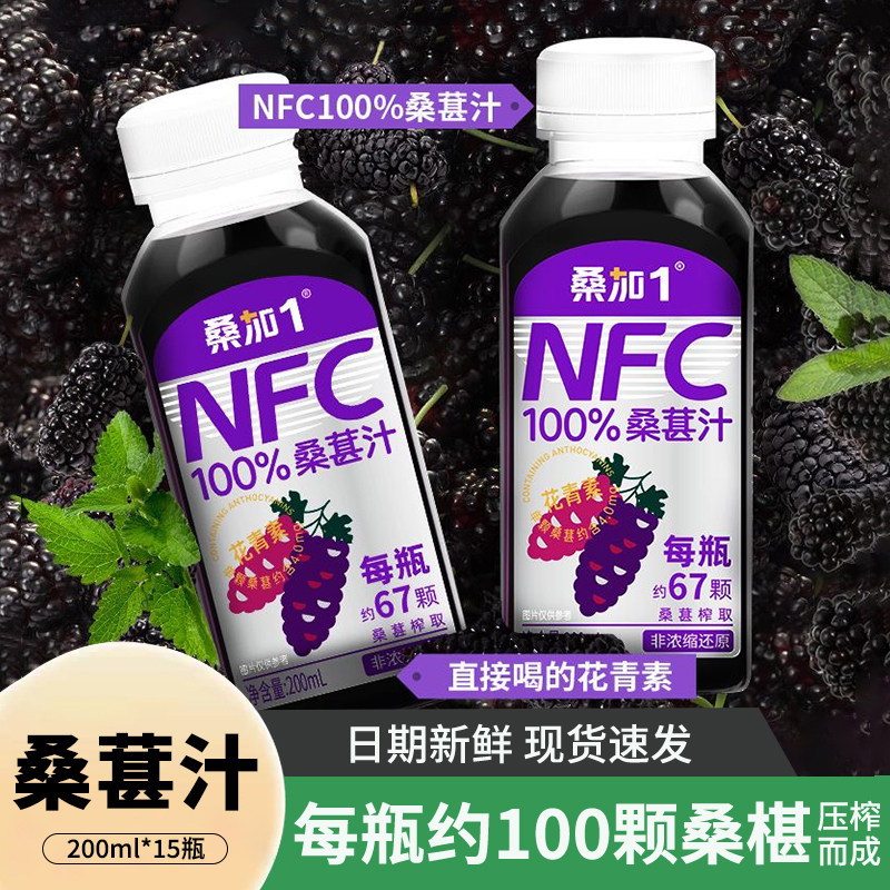 桑加1农科宝桑葚果汁纯果蔬不加水NFC纯原椹整箱礼盒装饮料原浆液
