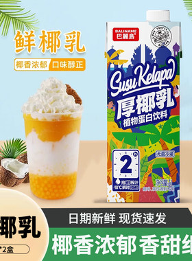 巴丽岛厚椰乳1L*2盒生椰拿铁椰汁咖啡奶茶店椰奶原料植物蛋白饮料