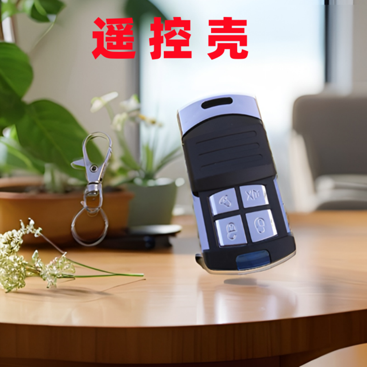 适用摩托车电瓶车电动车防盗报警器外壳替换四键推盖遥控器钥匙壳