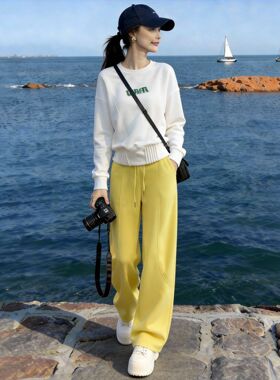 潮牌时尚休闲运动上衣女2026春新款宽松显瘦慵懒风中长款长袖T恤