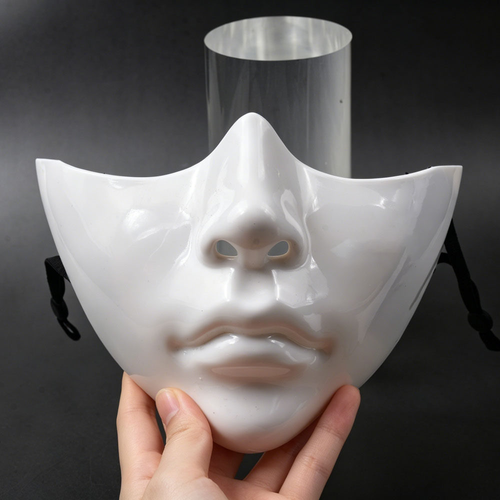万圣节赛博朋克半脸面具完美脸型仿生cosplay机械科技感fakeface