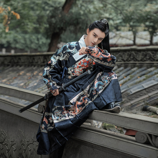 汉尚华莲乾坤原创正品明制汉服春秋曳撒男女同款织金飞鱼服帅气