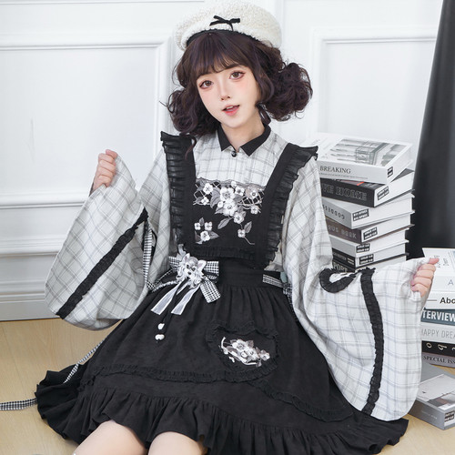 汉尚华莲汉元素连衣裙[小雪心事]汉服女刺绣汉洋折衷罩裙套装春秋