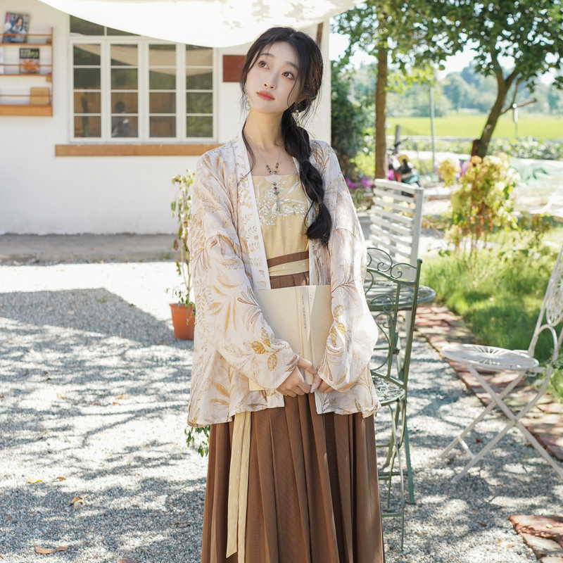 汉尚华莲宋制汉服套装[秋日慢慢]刺绣背心长裙女日常2026新款秋图片