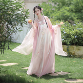 襦一片式 汉尚华莲原创改良汉服女2024新款 淡淡桃华南北朝大袖 破裙