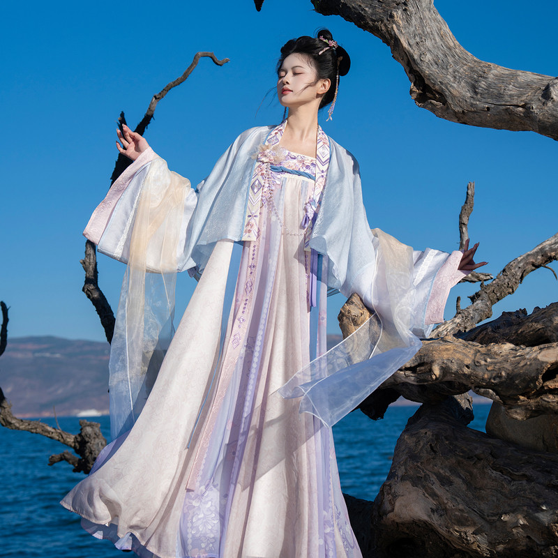 汉尚华莲唐制齐胸襦裙[藤烟漫漫]汉服重工刺绣连衣裙对襟衫春夏