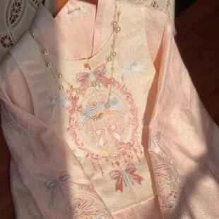 汉尚华莲明制改良贴里汉服女[香水可可]刺绣短比甲国风套装春夏