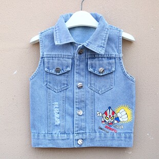 坎肩男宝宝童装 儿童秋装 小男孩背心潮 2026新款 男童牛仔马甲春秋款