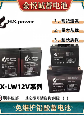 HXpower金悦诚蓄电池HX12-17消防主机12V2.8A7A12A14A18A24A33A38