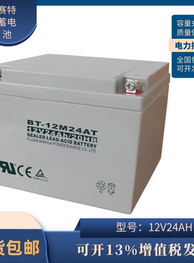 赛特12V24AH蓄电池BT-12M24AT海湾消防主机电池UPS电源直流屏电瓶