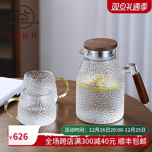 耐高温玻璃冷水壶家用大容量凉水壶水扎壶水杯套装 罗德梅科日式