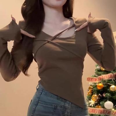 美式德绒设计感小众长袖打底衫