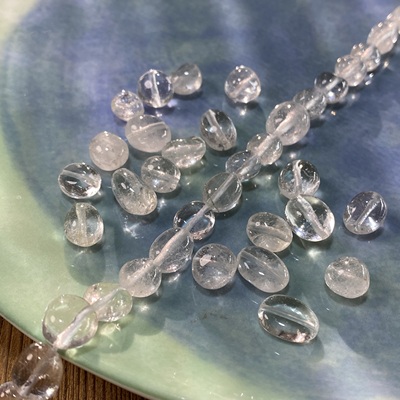 天然白水晶随形珠8*10mm散珠手工diy串珠项链饰品配件材料S844