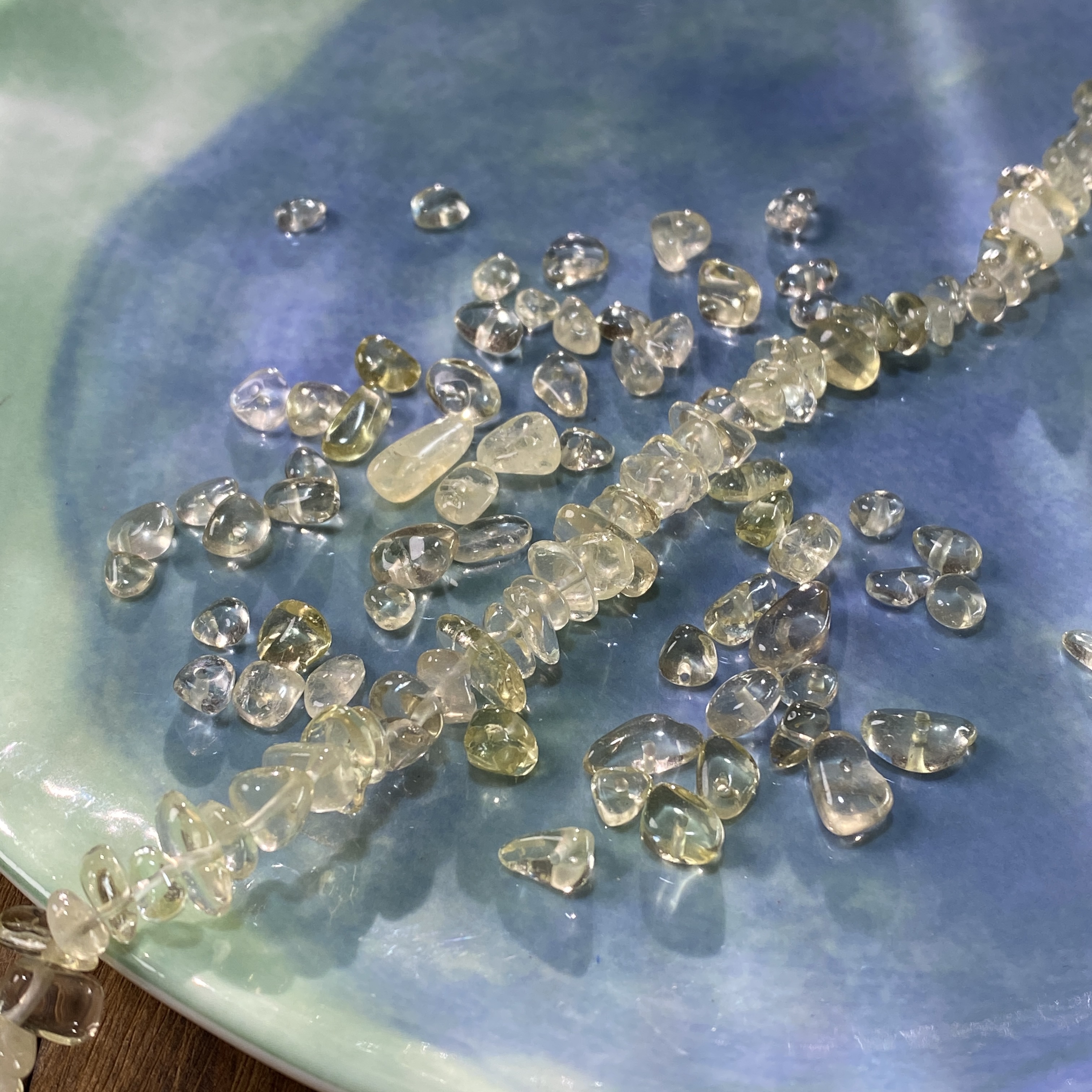 天然冰透柠檬晶5*8mm有孔碎石串珠diy手工串珠饰品配件材料X17