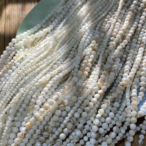 天然淡水贝圆珠2-3-4-5-6mm手工diy串珠手链项链饰品配件材料S305