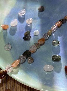 天然彩发晶随形珠8*10mm异形珠diy串珠手链项链饰品配件材料S331