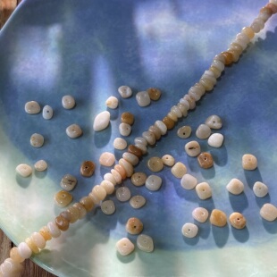 天然圆头黄东陵5*8mm有孔碎石手工diy串珠子手链项链饰品材料S298