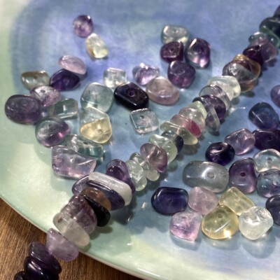 天然彩色萤石9*4mm碎石隔片散珠手工diy串珠手链项链饰品配件S809