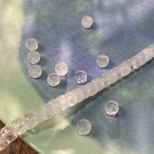 天然白水晶4*7mm药片珠散珠手工diy串珠手链项链饰品配件材料S573