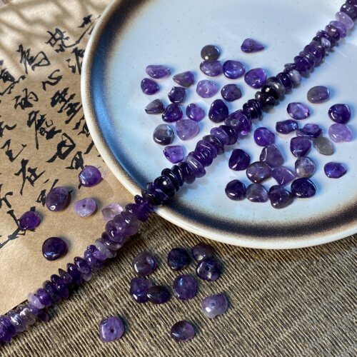 天然紫水晶9*4mm随形隔片珠手工diy串珠手链饰品配件材料S215