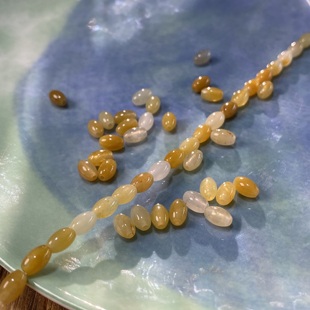 天然黄玉米珠桶珠4 6mm散珠子手工diy串珠手链项链饰品配件X212