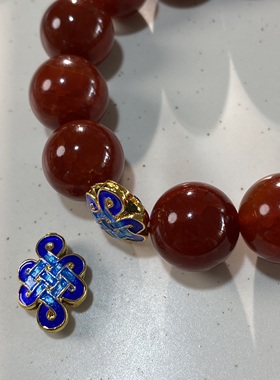 保色铜镀18K金古法滴油隔珠手工diy手链项链配珠饰品材料LH1483