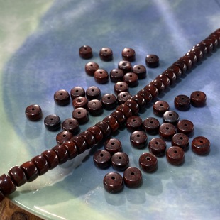 天然红伊丁4*7mm药片珠散珠手工diy串珠手链项链饰品配件材料X29