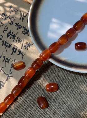 天然玛瑙10*13mm墩墩珠散珠手工diy串珠手链项链饰品配件材料X704