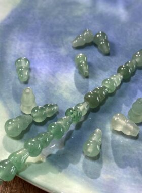 天然石绿东陵8*14mm葫芦珠散珠手工diy串珠手链项链饰品配件S738