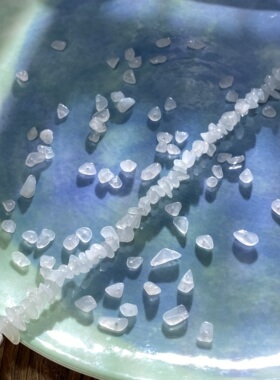 天然汉白玉碎石3*5mm散珠子手工diy串珠手链项链饰品配件材料S196