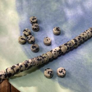 天然斑点石4*7mm药片珠散珠手工diy串珠手链项链饰品配件材料S581