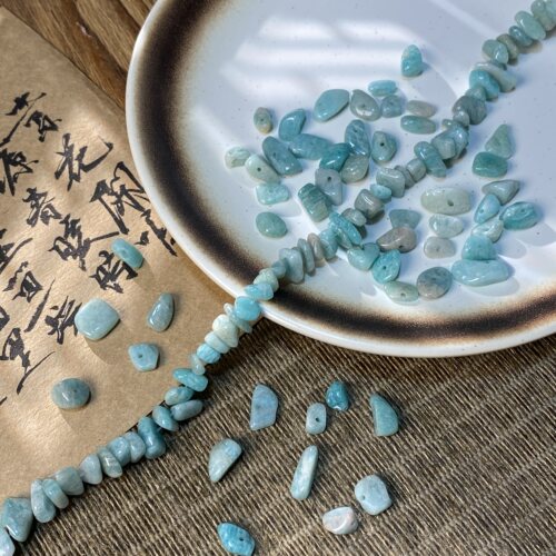 天然天河石5*8mm有孔碎石手工diy串珠手链项链饰品配件材料S138