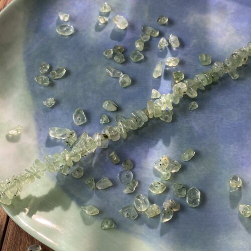 天然绿葡萄石5*8mm有孔碎石手工diy串珠手链项链饰品配件材料S48