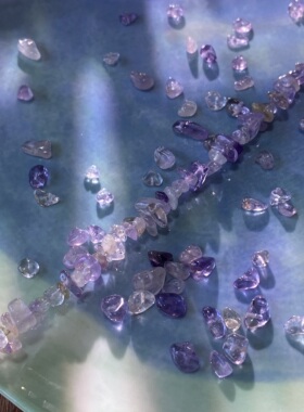 天然紫黄晶5*8mm有孔碎石手工diy串珠手链项链饰品配件材料S05