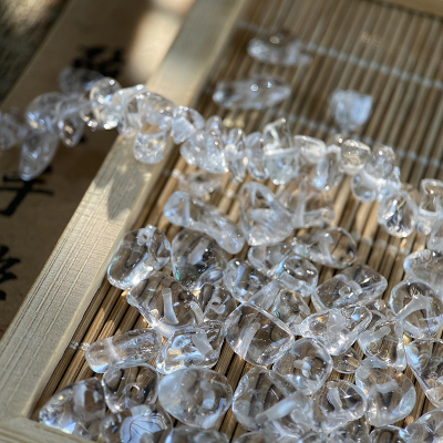 天然A级白水晶5*8mm有孔碎石手工diy串珠手链项链饰品配件材料S97