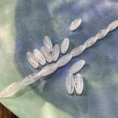 天然白水晶6*16mm橄榄珠散珠子手工diy串珠手链项链饰品配件S550