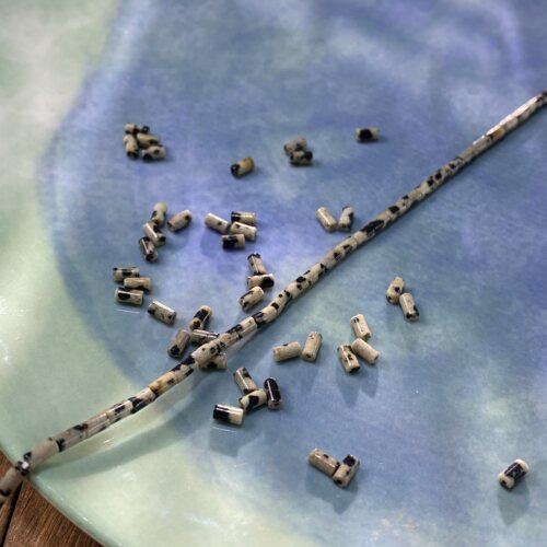 天然斑点石2*4mm管珠散珠子手工diy串珠手链项链饰品配件材料S710