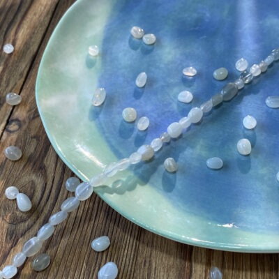 天然白月光随形珠6*8mm散珠手工diy串珠手链项链饰品配件材料S358