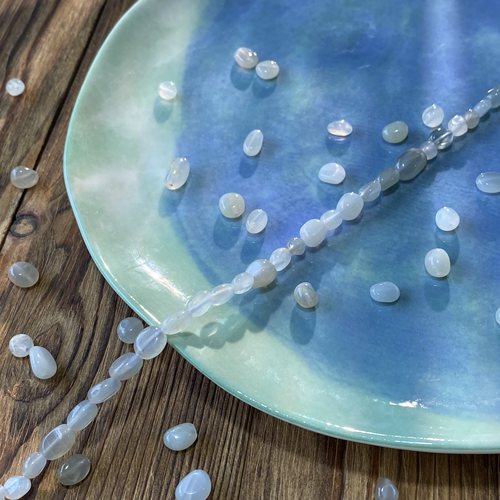 天然白月光随形珠6*8mm散珠手工diy串珠手链项链饰品配件材料S358