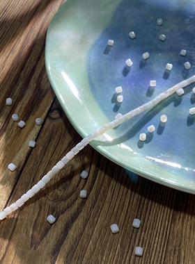 天然淡水白贝3mm贝母小管珠贝珠散珠手工diy串珠手链项链配件S322