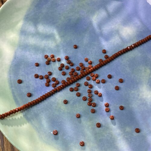天然红石切面扁珠2*4mm散珠手工diy串珠手链项链饰品配件S389