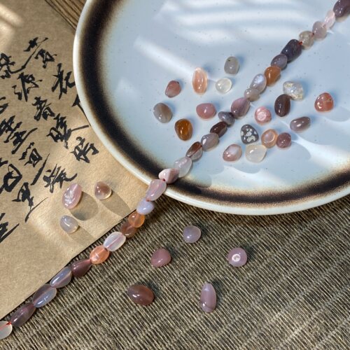 天然盐源玛瑙随形珠6*8mm异形珠diy串珠手链项链饰品配件材料S186