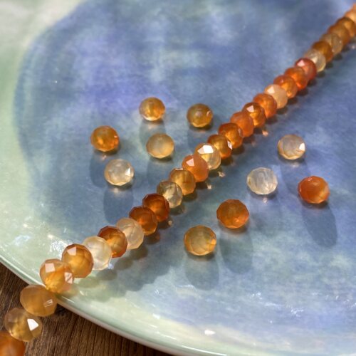 天然锦鲤玛瑙5*8mm切面算盘珠散珠子手工diy串珠饰品配件材料X82