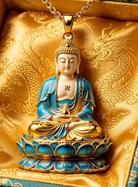 禅意如来佛合金立体浮雕项链新中式小众配饰莲花吊坠生日送礼饰品