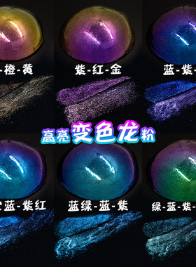 变色龙白色钻石高亮偏光粉珠光粉汽车喷漆颜料美甲diy材料闪光粉