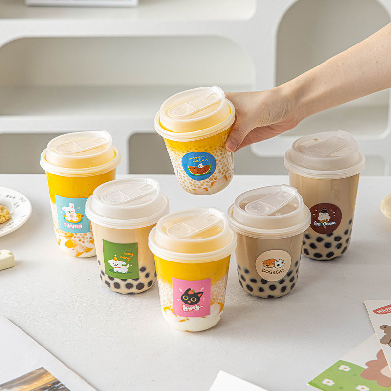 咖啡杯子奶茶的包装专用高透外卖